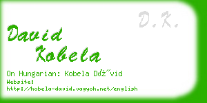 david kobela business card